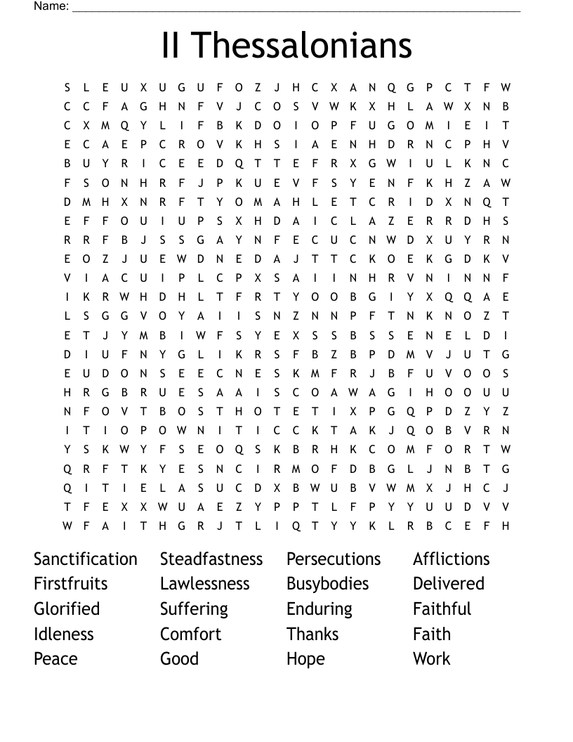 II Thessalonians Word Search