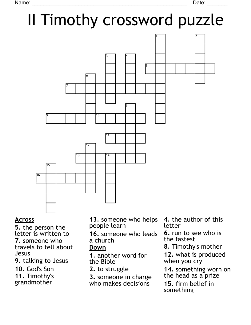 II Timothy crossword puzzle