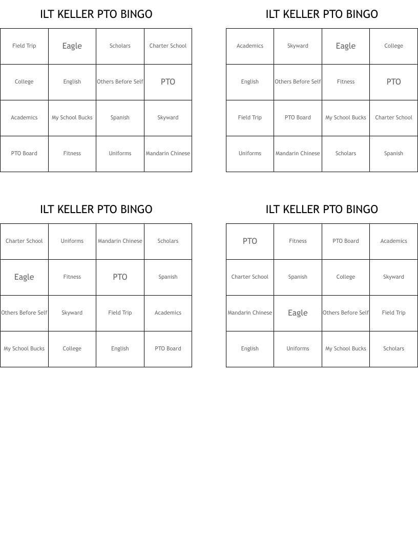 ILT KELLER PTO BINGO