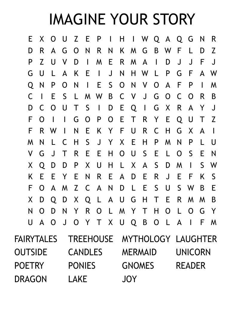 IMAGINE YOUR STORY  Word Search