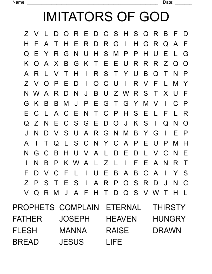 IMITATORS OF GOD Word Search