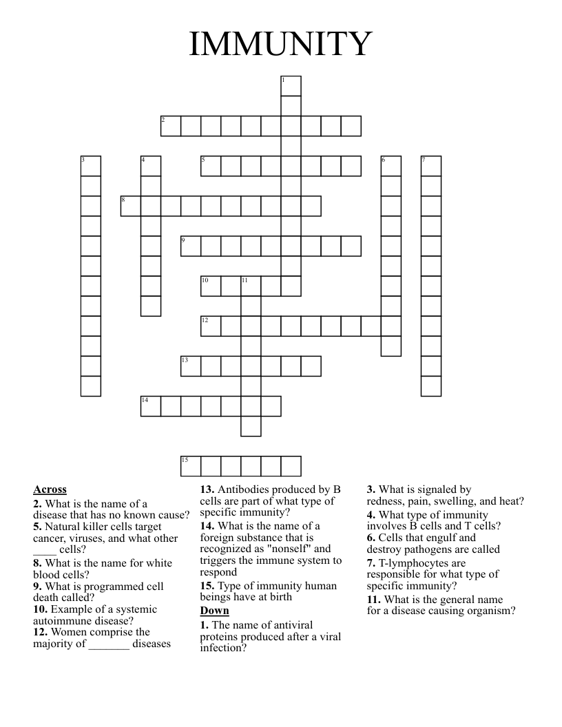 IMMUNITY  Crossword