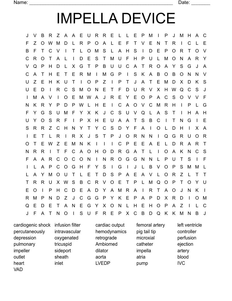 IMPELLA DEVICE Word Search