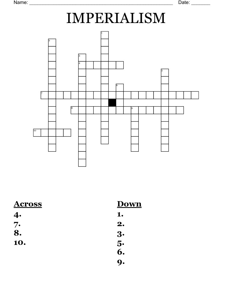 IMPERIALISM  Crossword