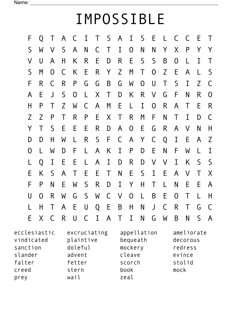 IMPOSSIBLE Word Search