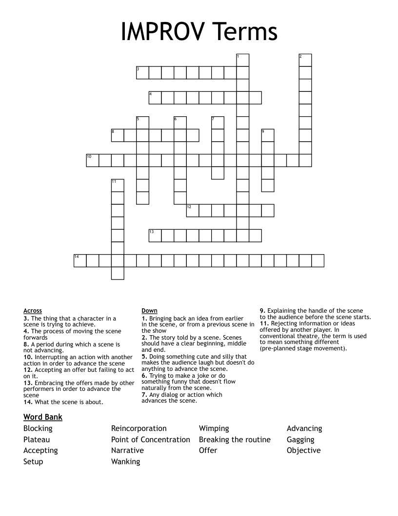 IMPROV Terms Crossword