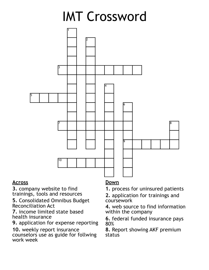 IMT Crossword