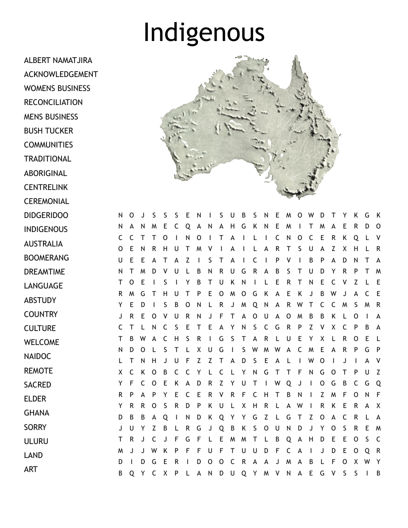 Indigenous Word Search