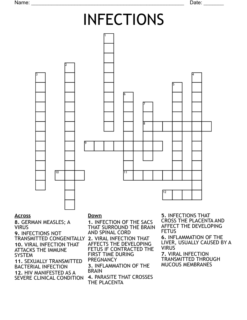 INFECTIONS Crossword