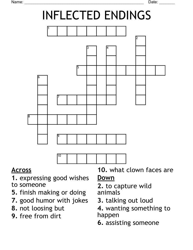INFLECTED ENDINGS Crossword