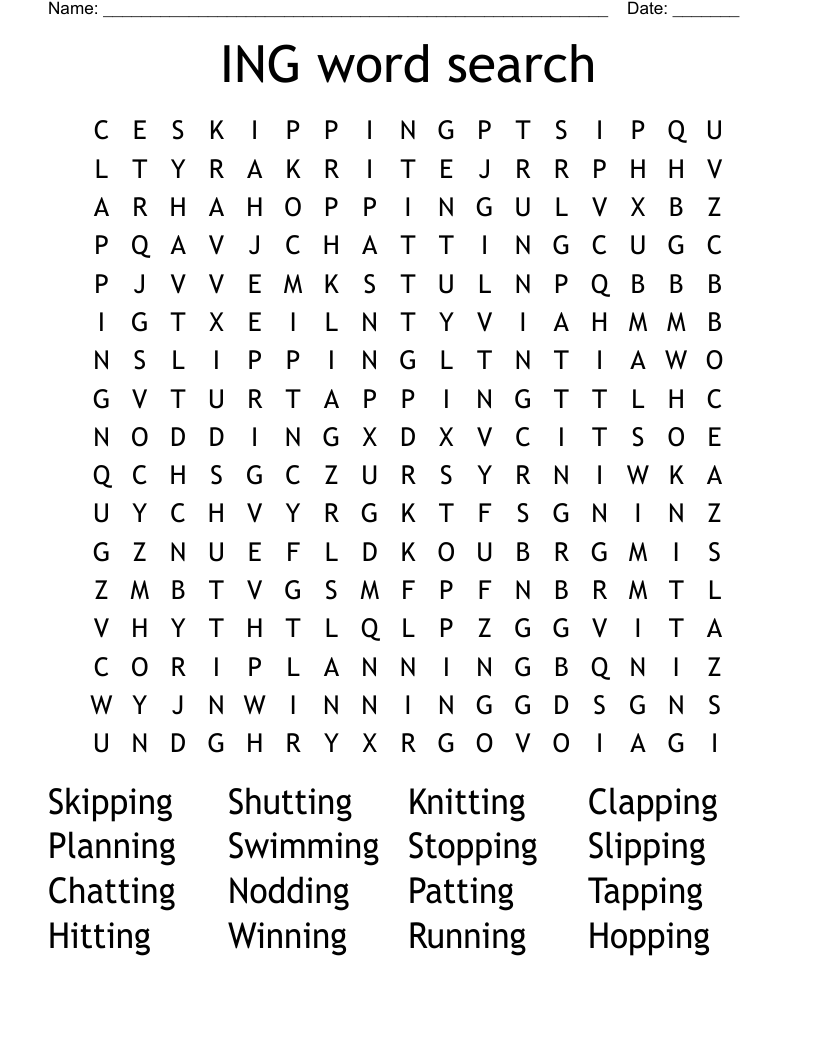 ING word search