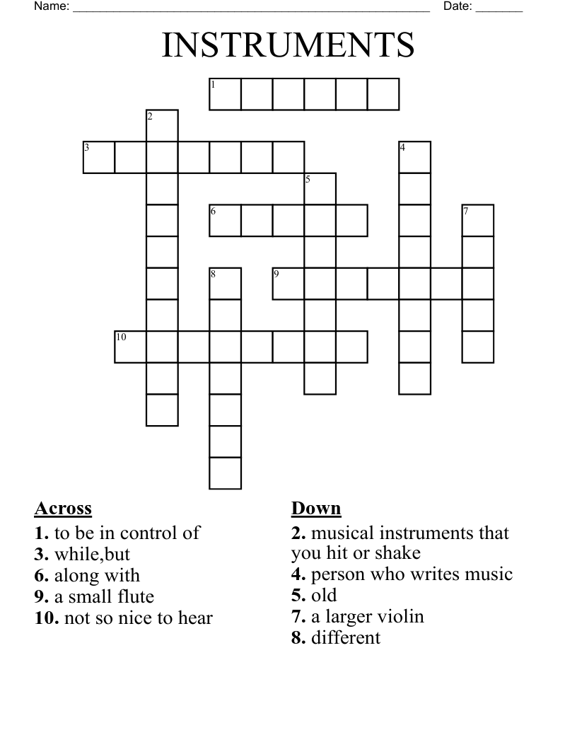 INSTRUMENTS Crossword