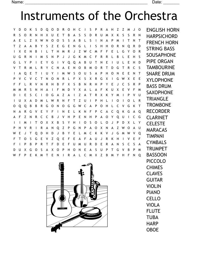 Instruments of the Orchestra Word Search