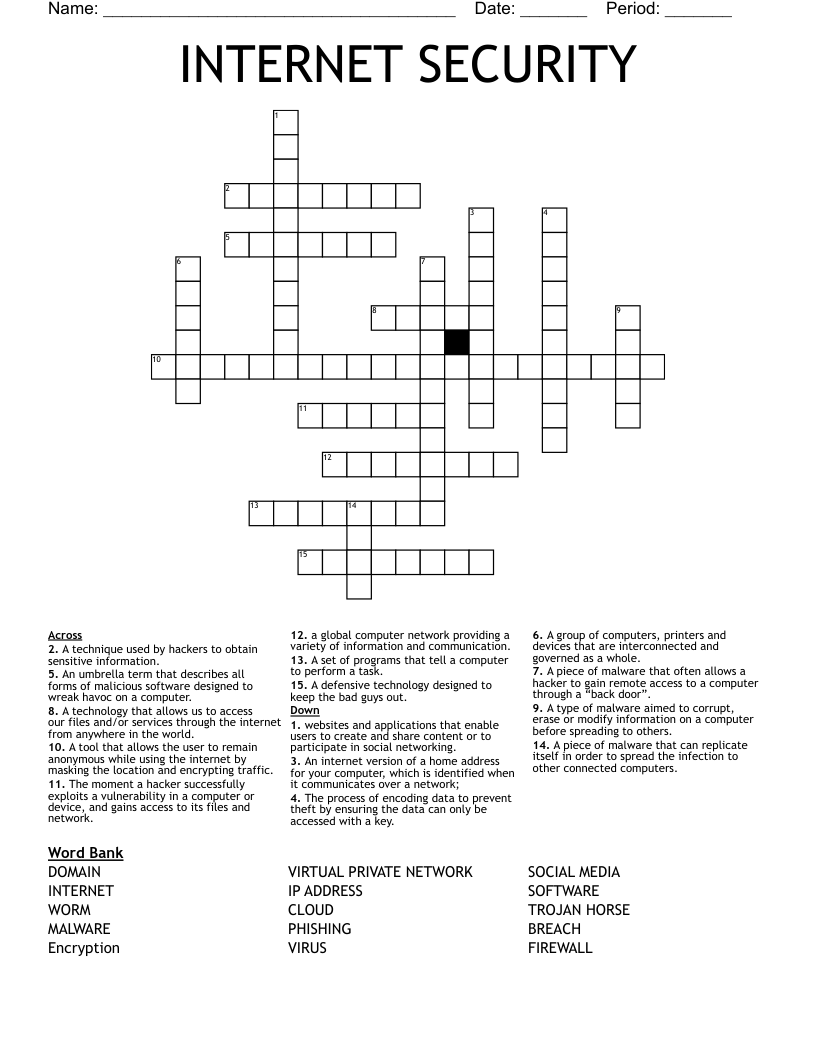 INTERNET SECURITY Crossword