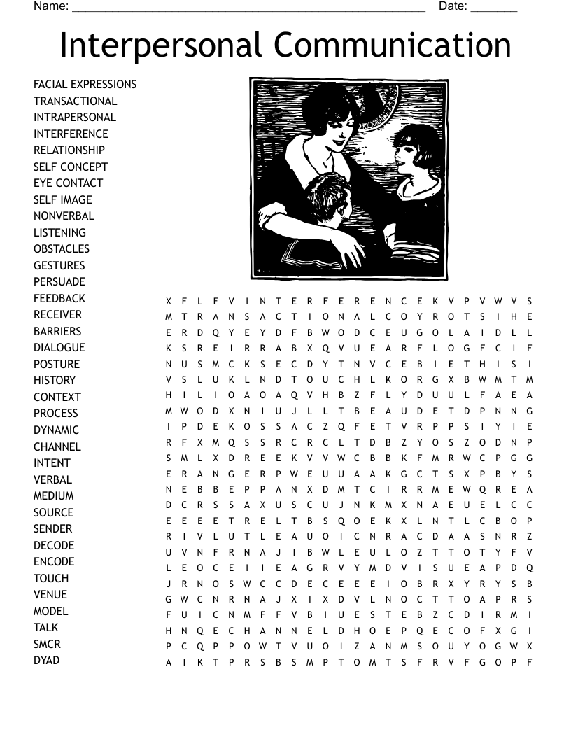 Interpersonal Communication Word Search