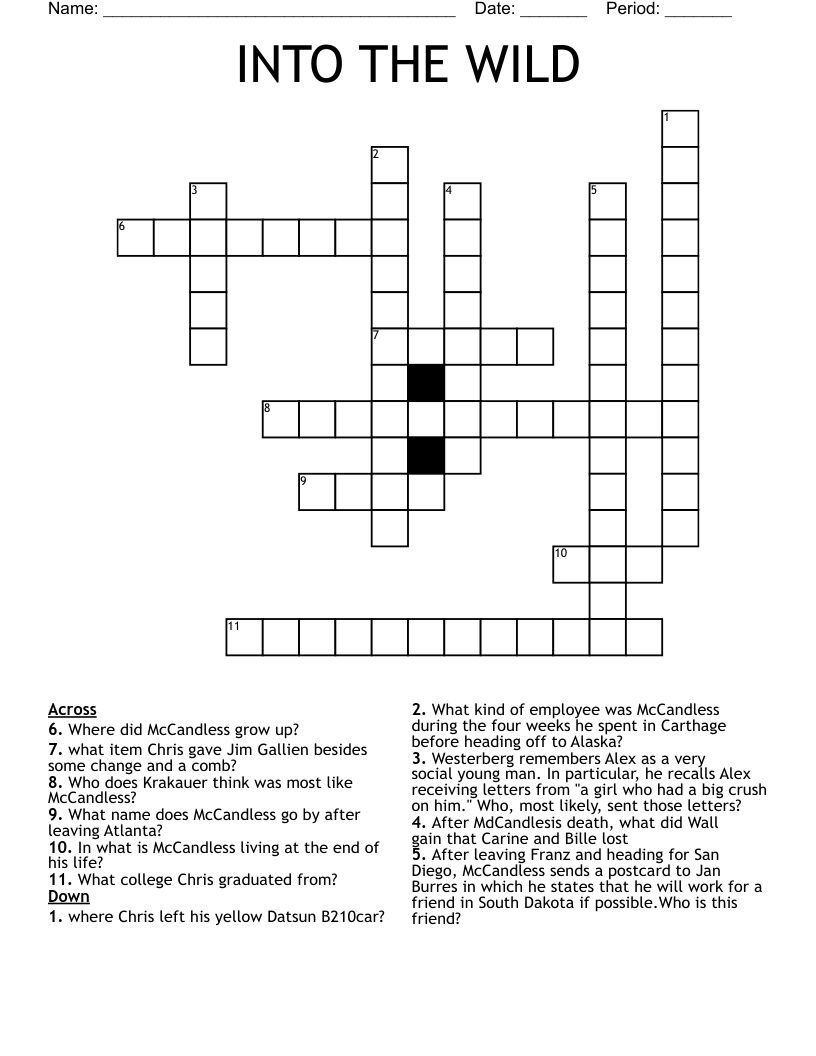INTO THE WILD Crossword