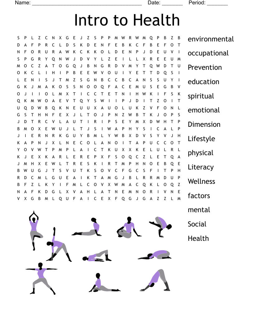 Intro to Health Word Search