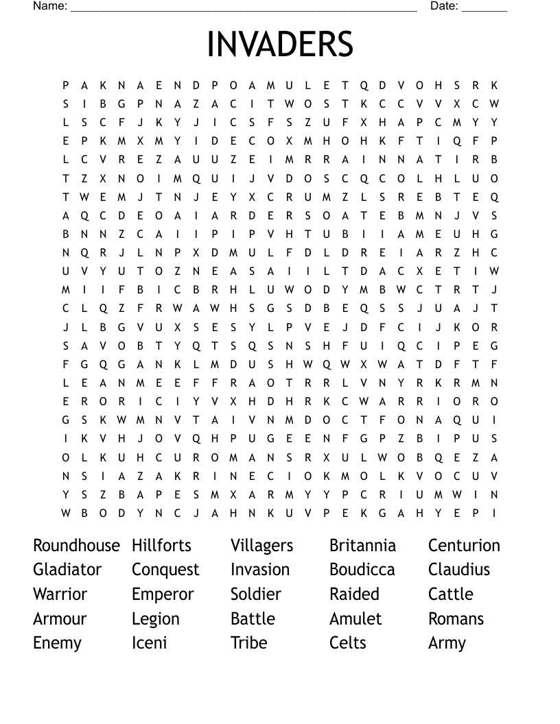 INVADERS Word Search