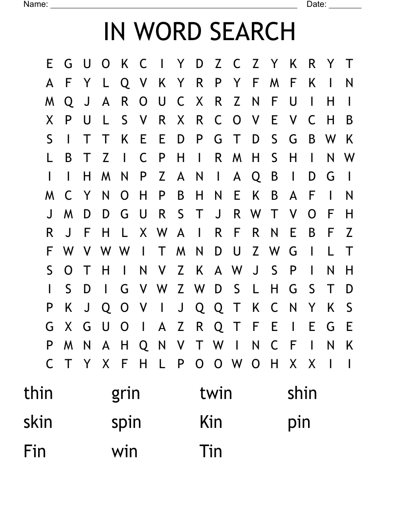 IN WORD SEARCH