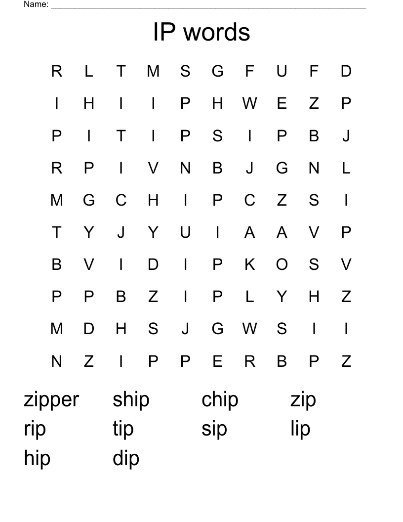 IP  words Word Search