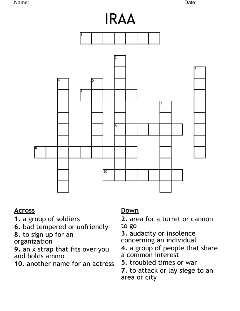 IRAA Crossword