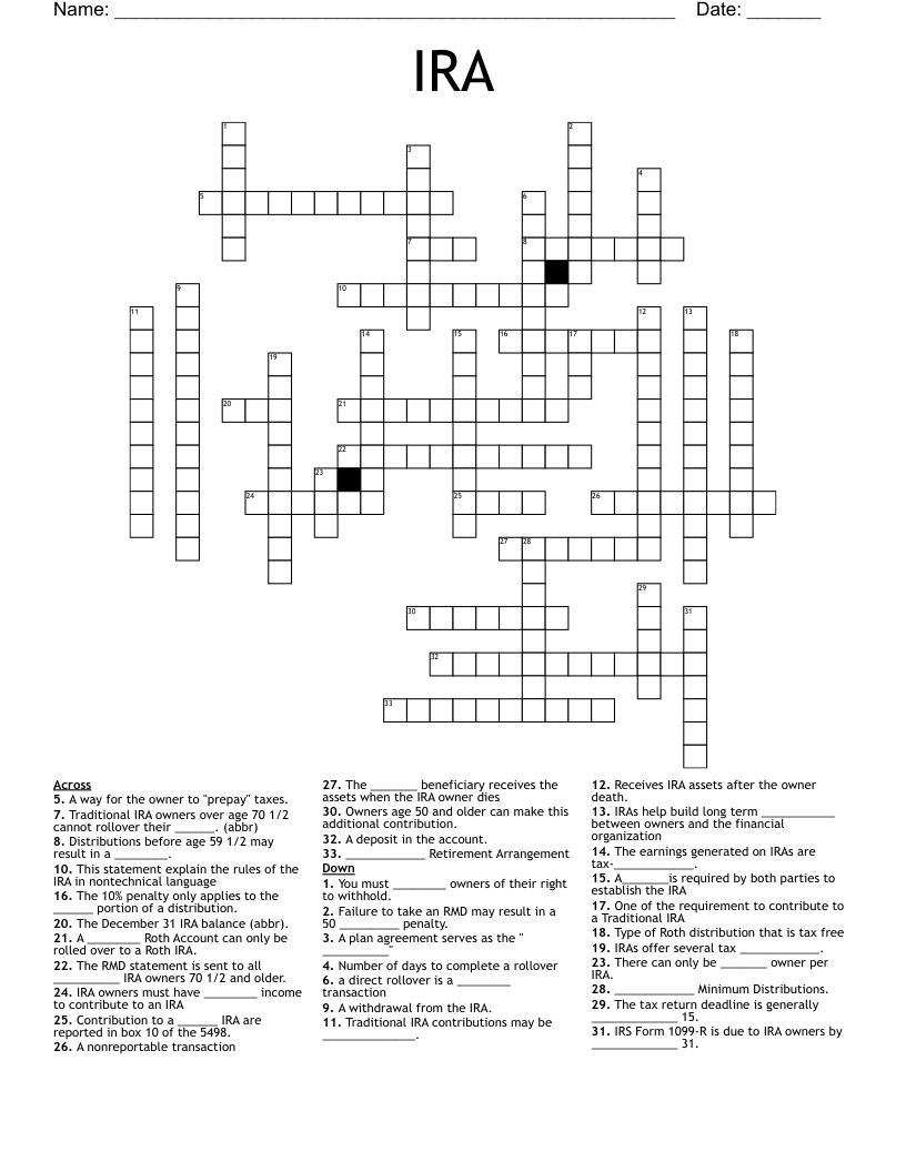 IRA Crossword