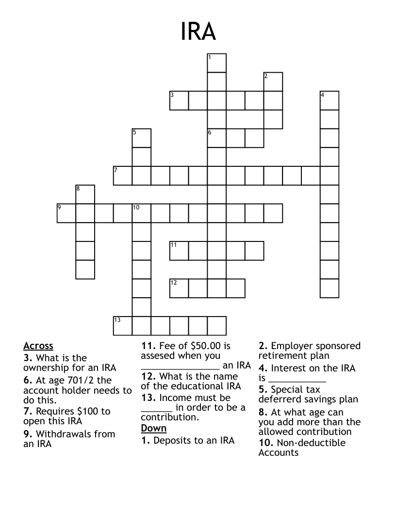IRA  Crossword