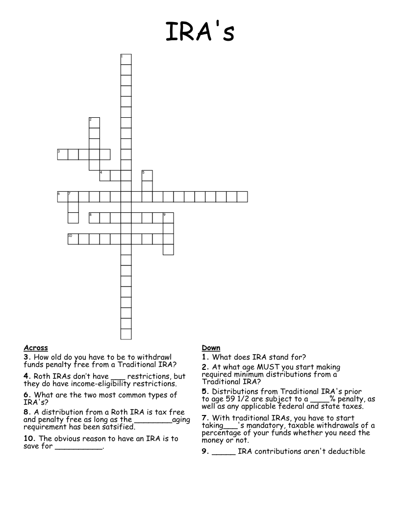 IRA's Crossword