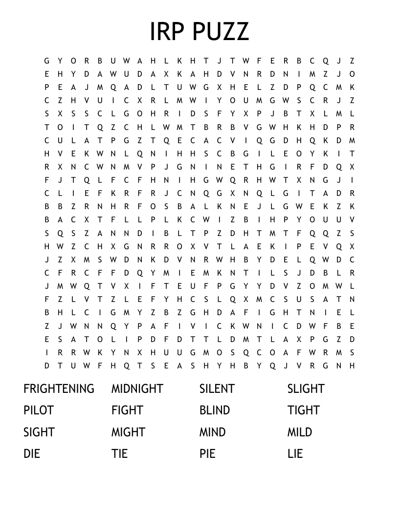 IRP PUZZ Word Search
