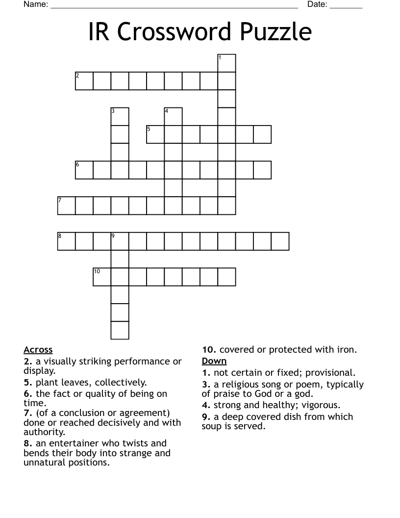 IR Crossword Puzzle