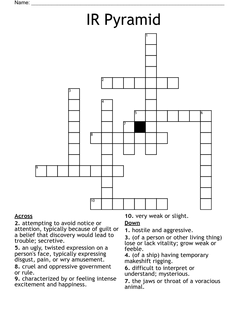 IR Pyramid Crossword