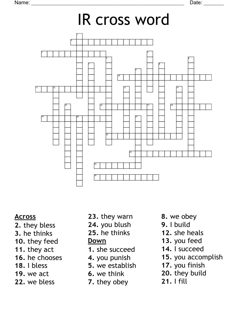 IR cross word