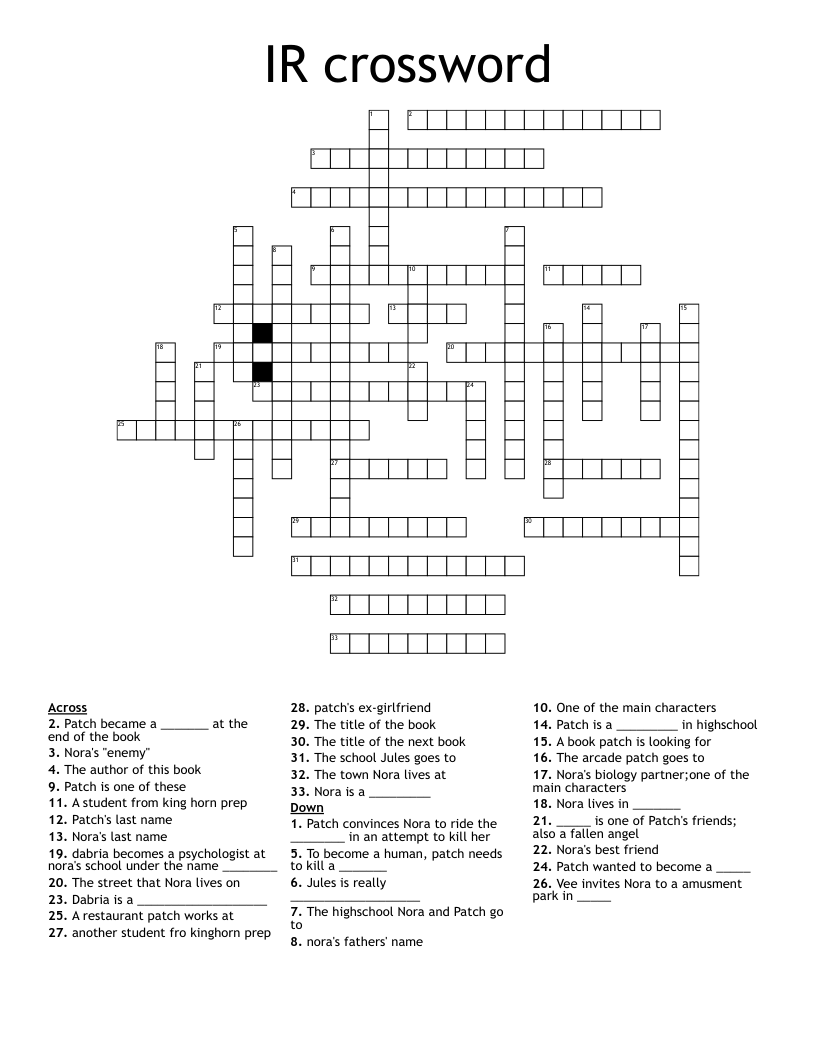 IR crossword