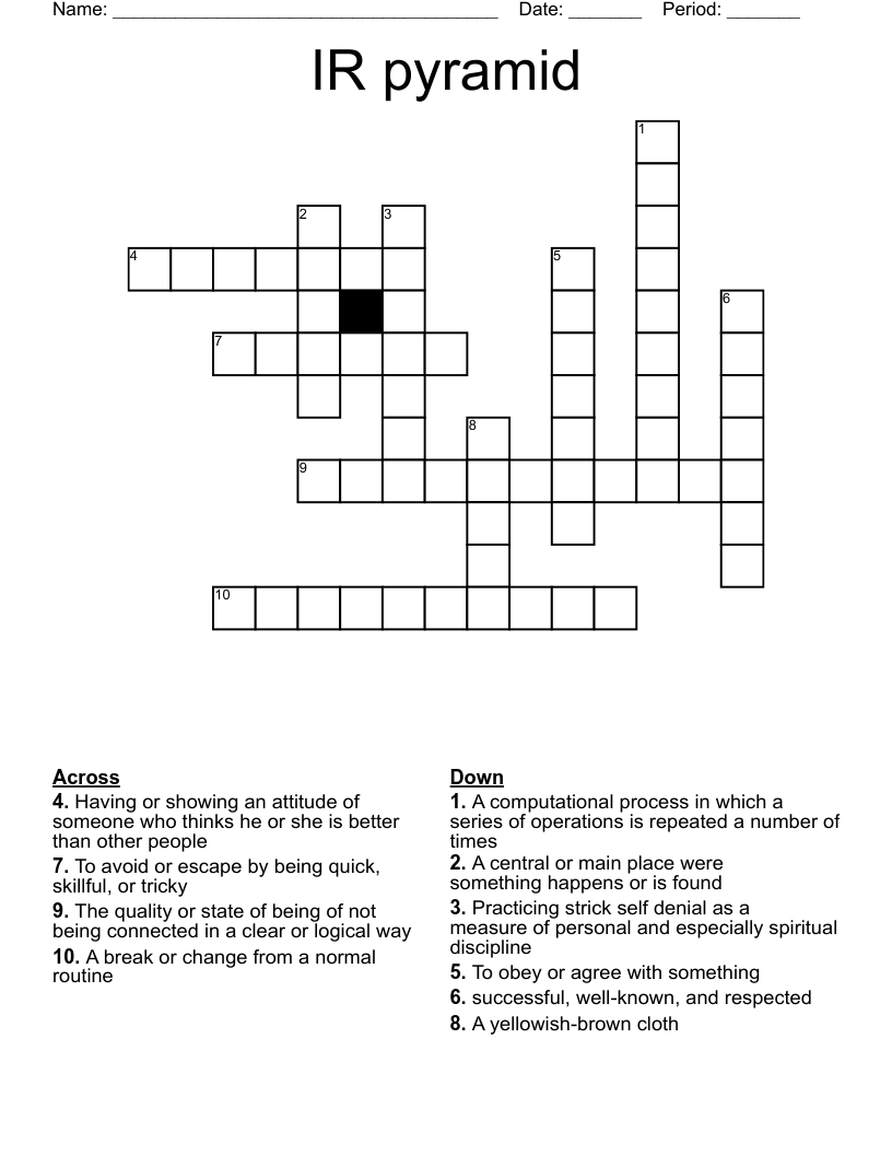 IR pyramid Crossword