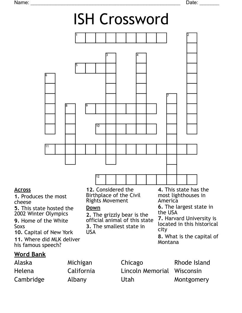 ISH Crossword 
