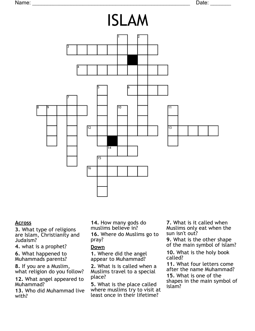 ISLAM Crossword