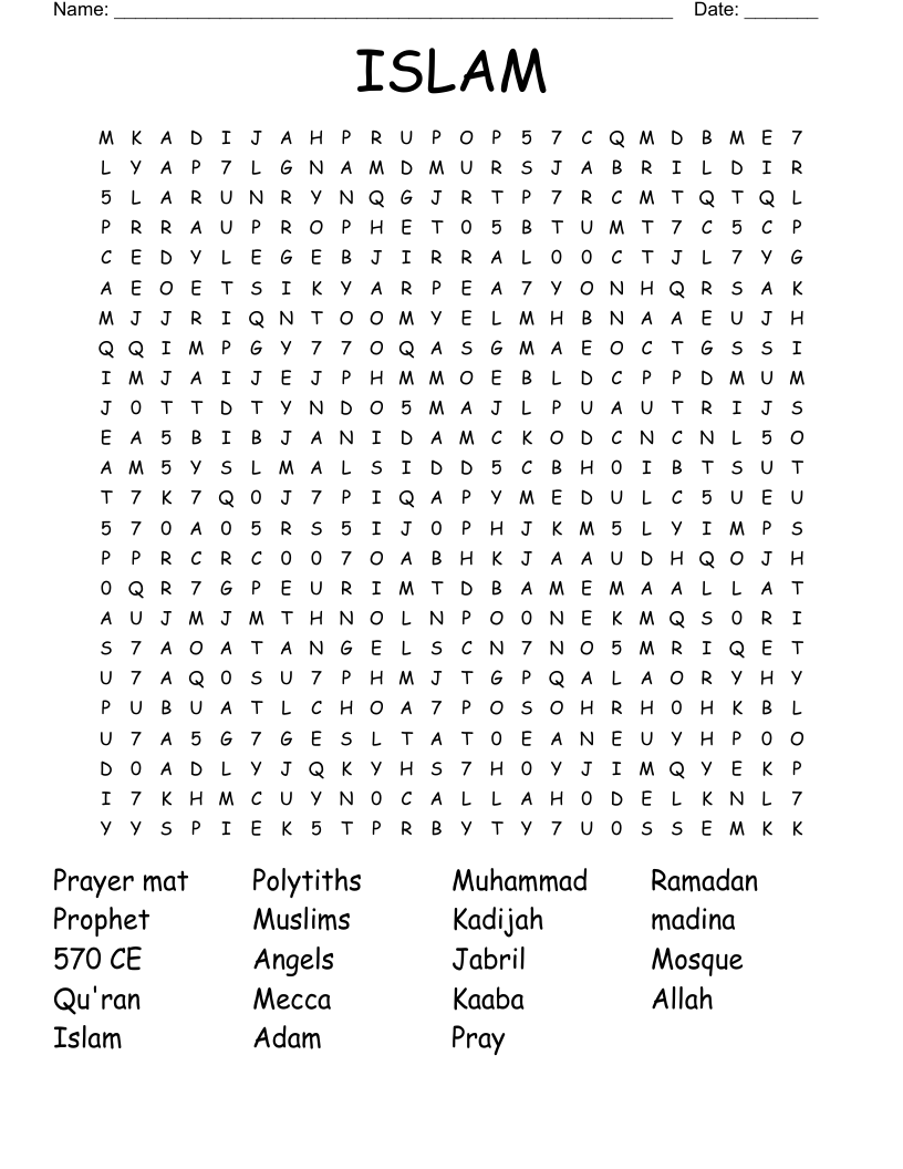 ISLAM Word Search