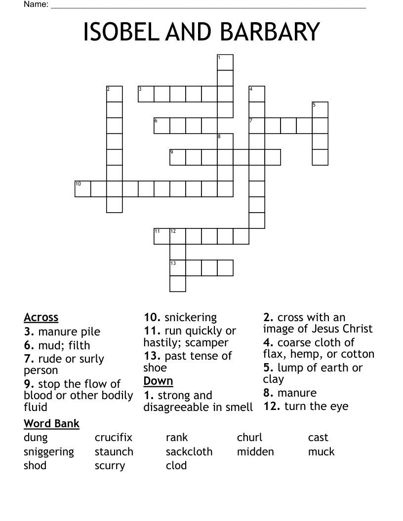 ISOBEL AND BARBARY Crossword
