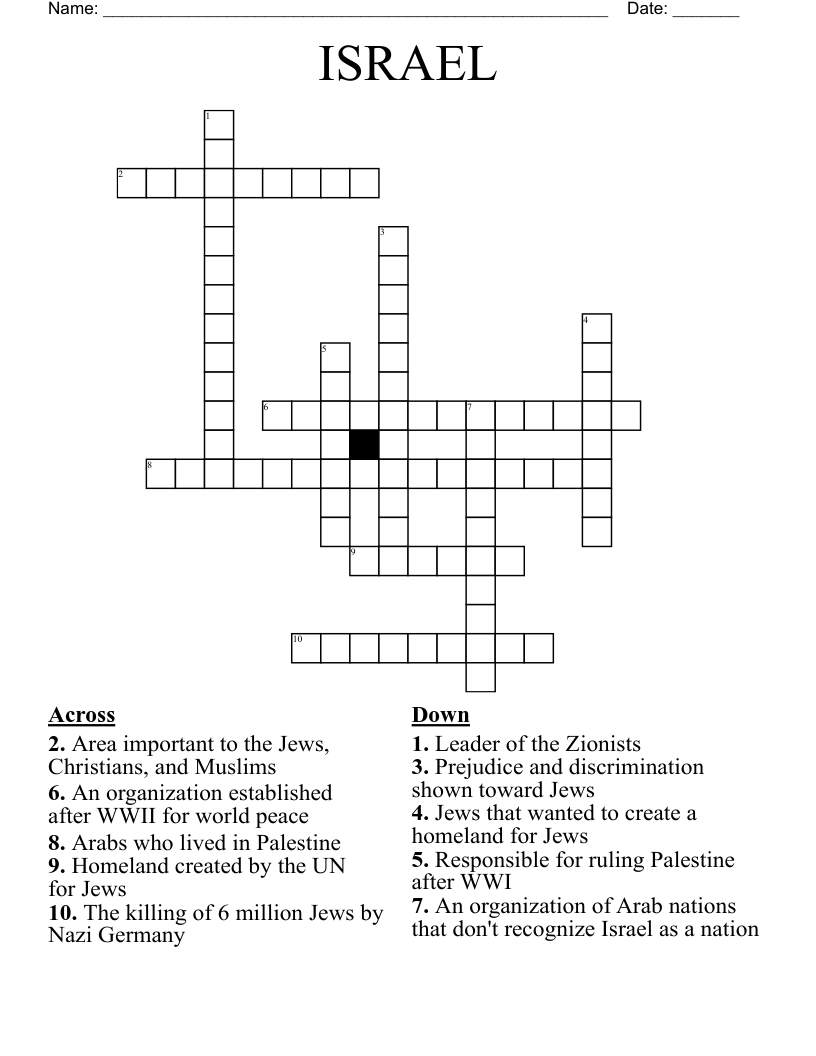 ISRAEL Crossword