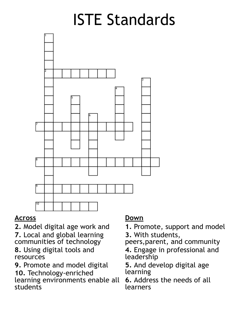 ISTE Standards  Crossword