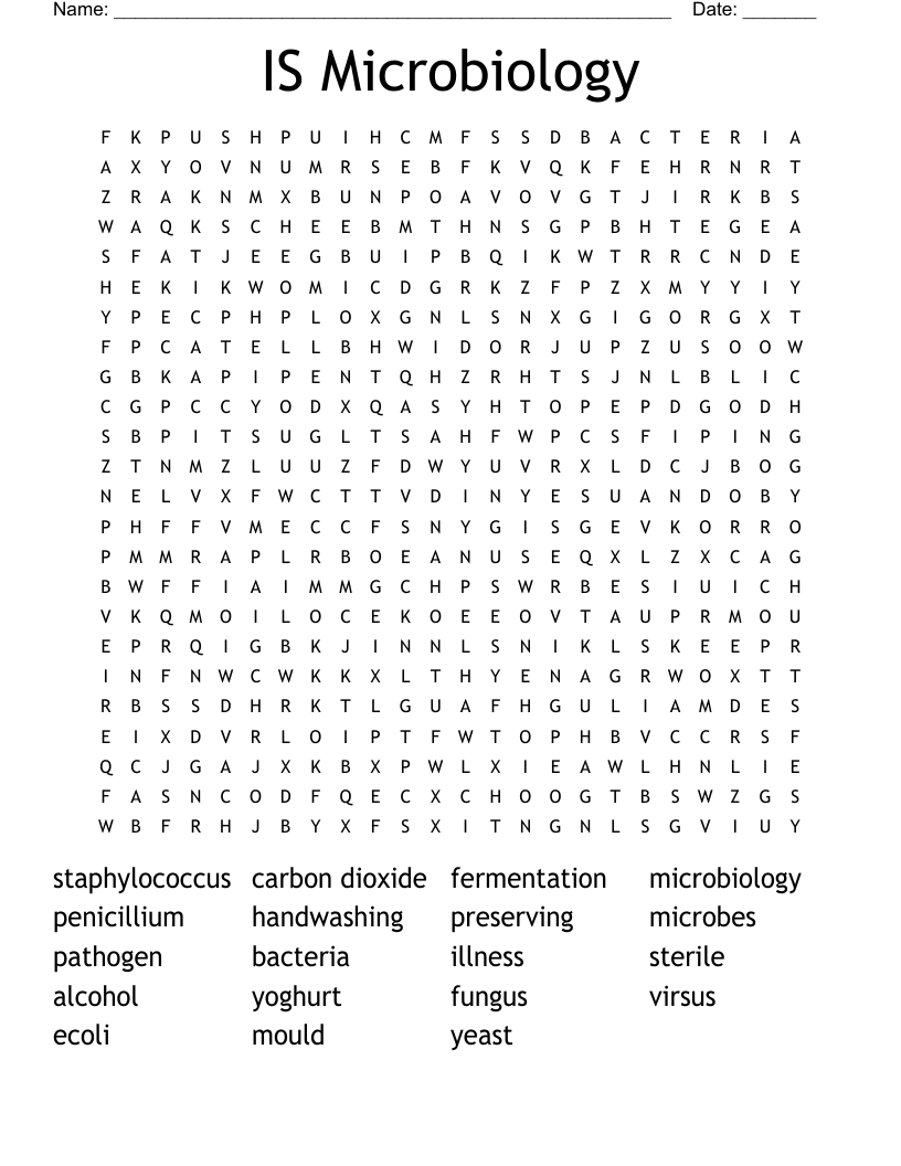 IS Microbiology  Word Search