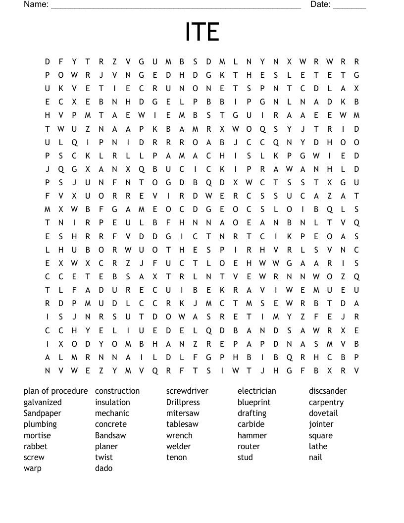 ITE Word Search