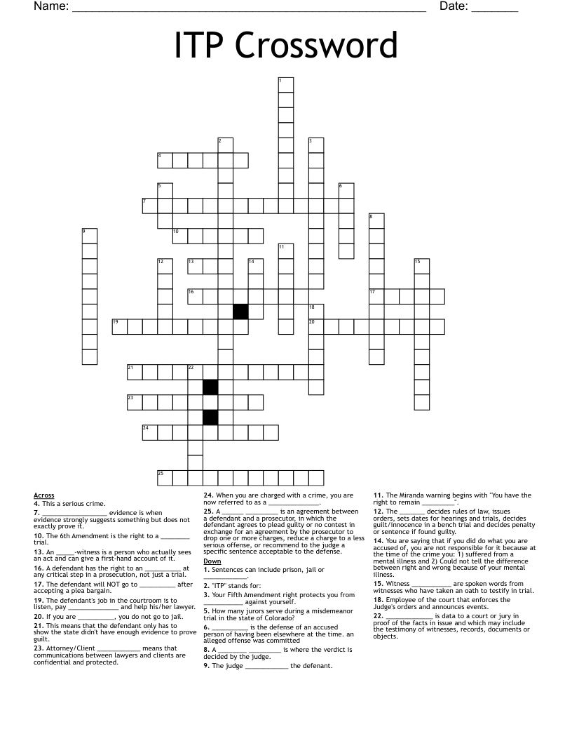 ITP Crossword