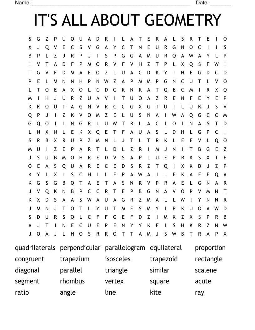 IT'S ALL ABOUT GEOMETRY Word Search