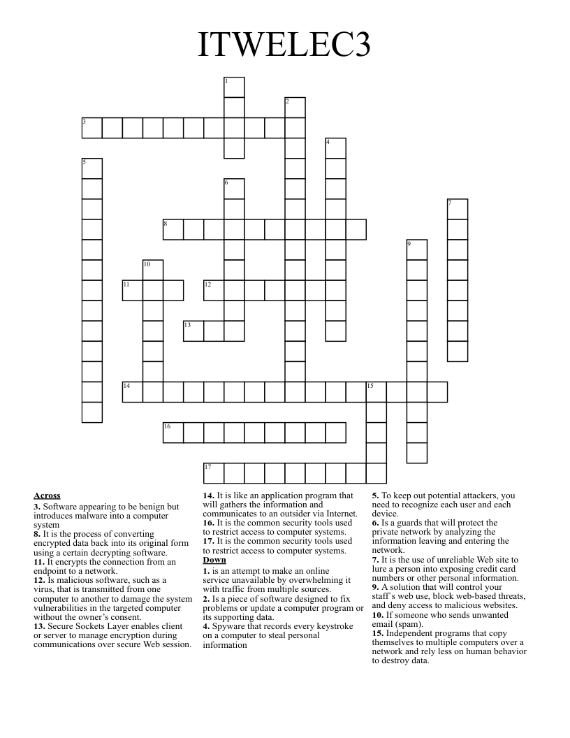 ITWELEC3 Crossword