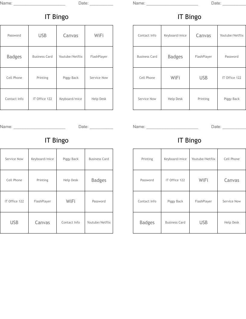IT Bingo