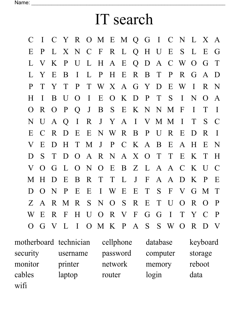 IT search Word Search