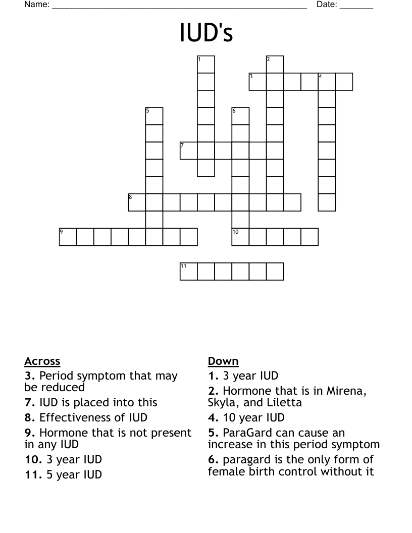 IUD's Crossword