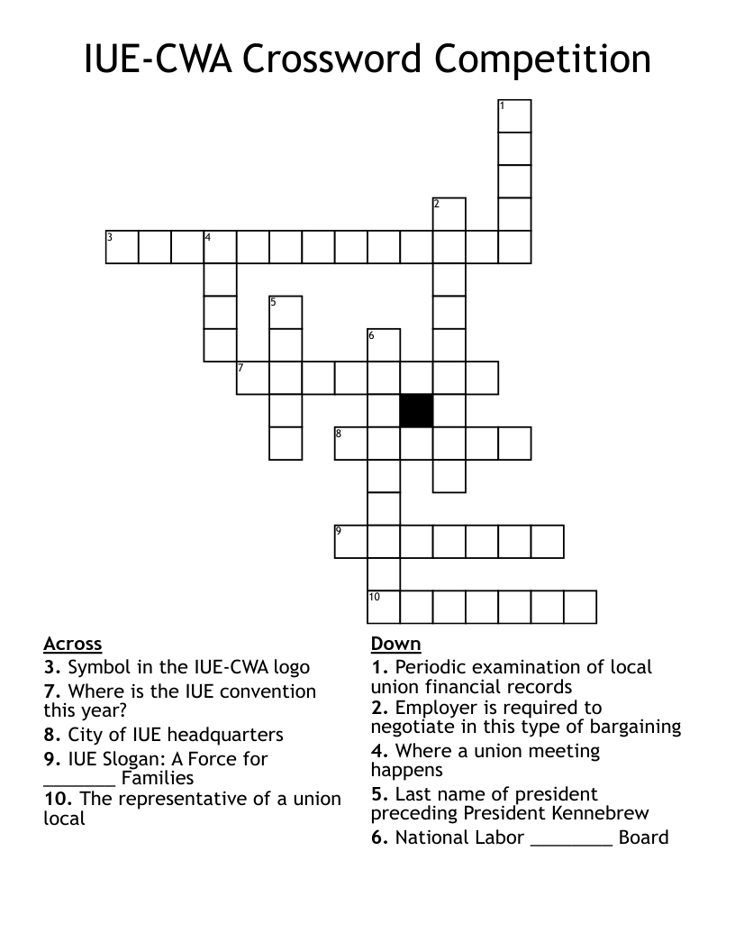 IUE-CWA Crossword Competition 