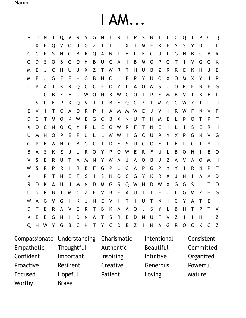 I AM... Word Search
